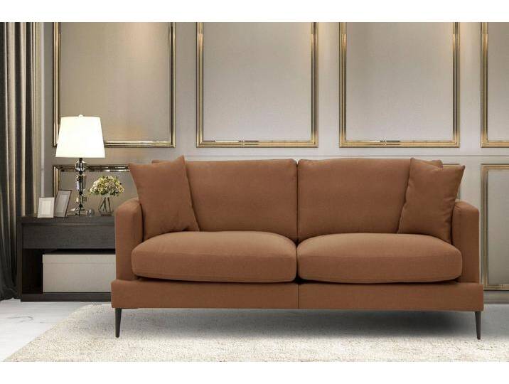 Home affaire 2-Sitzer Cozy elegantes Designsofa, Maße B/T/H: 151/97/80 cm, mit losen Kissen und Metallbeinen, orange, terra von Home-affaire