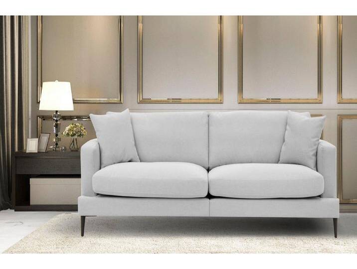 Home affaire 2-Sitzer Cozy elegantes Designsofa, Maße B/T/H: 151/97/80 cm, mit losen Kissen und Metallbeinen, silberfarben, silber Home affaire 2-Sitzer Cozy elegantes Designsofa, Maße B/T/H: 151/97/80 cm, mit losen Kissen und Metallbeinen, silberfarben, silber von Home-affaire