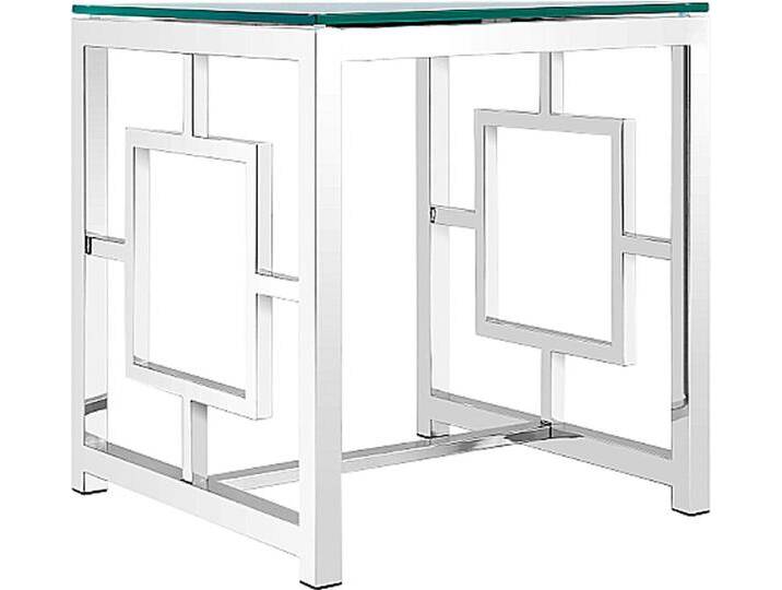 Leonique Beistelltisch Robin, Beistelltisch, quadratisch, Silber, Glas, Chromgestell, 50x50x53, silberfarben von OTTO