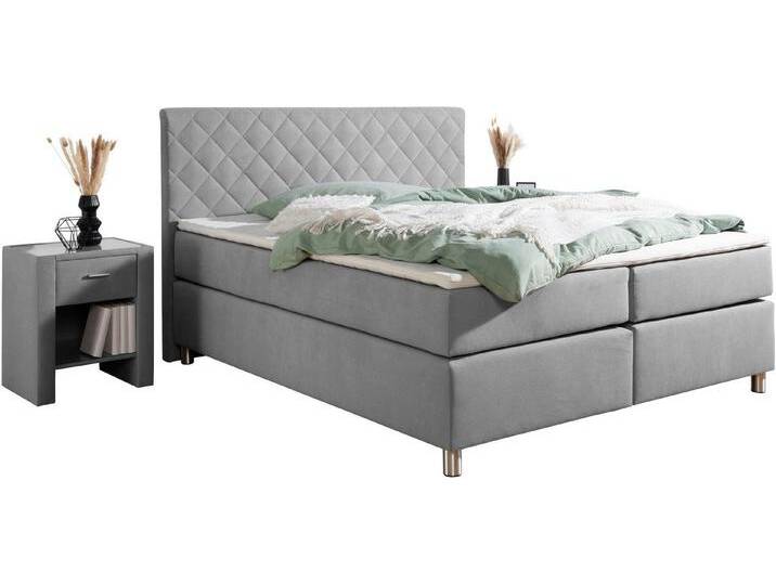 Leonique Boxspringbett Bernard, in verschiedenen Breiten, inkl. Topper, Matratze in H2, H3 oder H4 erhältlich, grau, 7-Zonen-Tonnentaschen-Federkernmatratze Leonique Boxspringbett Bernard, in verschiedenen Breiten, inkl. Topper, Matratze in H2, H3 oder H4 erhältlich, grau, 7-Zonen-Tonnentaschen-Federkernmatratze von OTTO