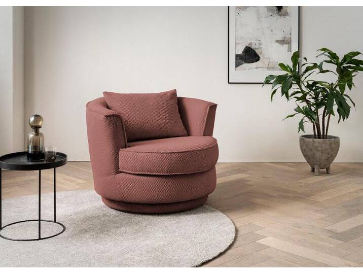 Leonique Drehsessel MAISIE, Lese-Sessel, Love Seat, trendige Stoffe MEGA CORD und Web-Velours, 360 Grad drehbar, rosa rot, Altrosa von OTTO