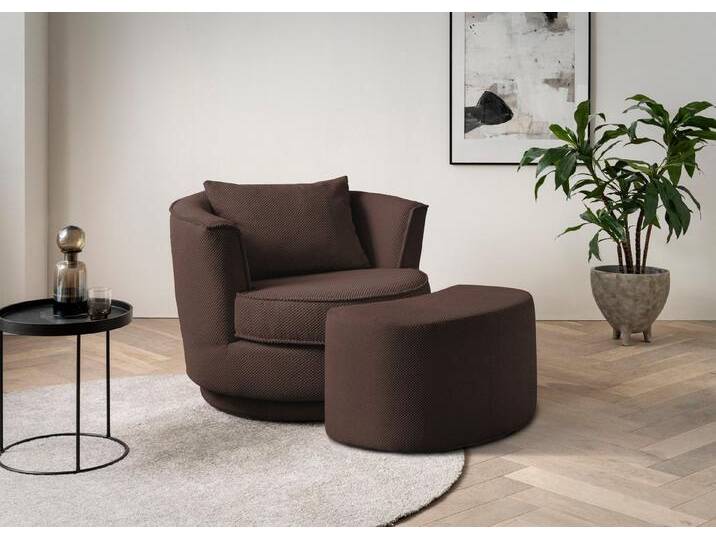 Leonique Drehsessel MAISIE, Love Seat,Lese-Sessel,Sessel-Set, mit Hocker (2-St), in MEGA CORD und Web-Velours, drehbar 360 Grad mit Hocker von OTTO