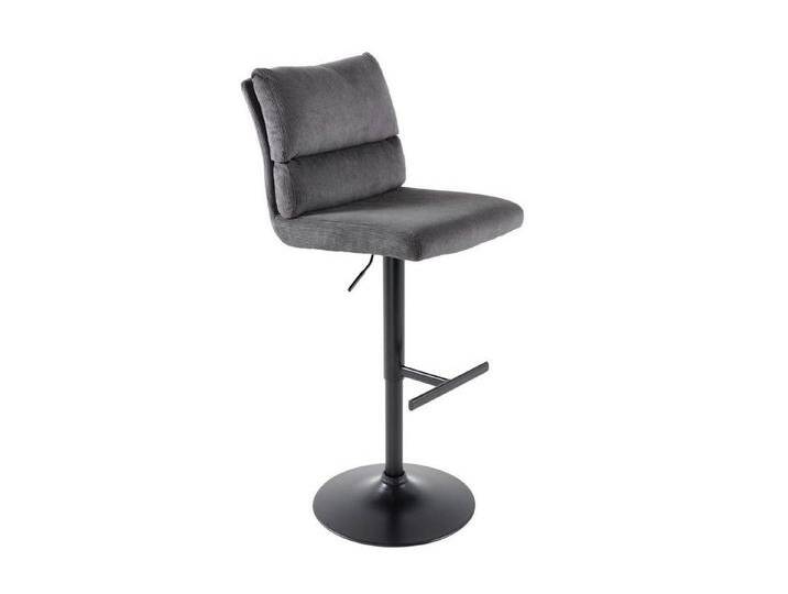 Licht-Erlebnisse Barhocker ROJUR, drehbar höhenverstellbar Cord Metall mit Lehne Grau Schwarz, bunt grau schwarz von OTTO