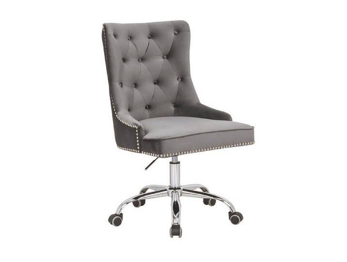 Licht-Erlebnisse Drehstuhl IVY, höhenverstellbar Stoff Metall Grau Silber Chesterfield Stuhl, bunt grau silberfarben von OTTO