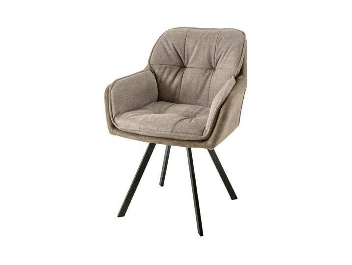 Licht-Erlebnisse Drehstuhl LIBYA, ohne Rollen aus Stoff Metall B: 63 cm in Taupe Schwarz, bunt schwarz von OTTO