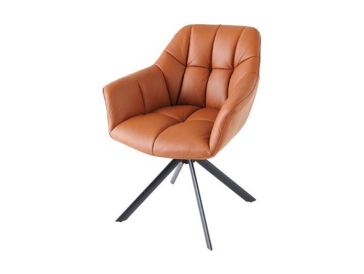 Licht-Erlebnisse Drehstuhl SONIA, Leder Metall B: 65 cm ohne Rollen in Braun Schwarz Retro, bunt schwarz von OTTO