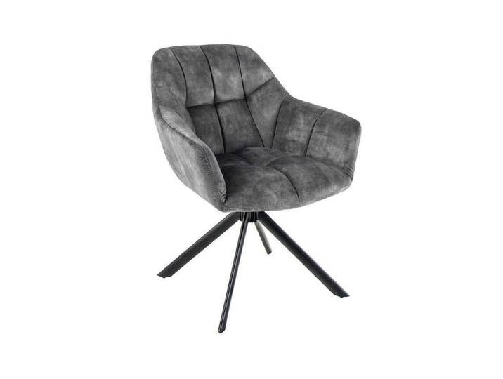 Licht-Erlebnisse Drehstuhl SONIA, Samt Grau Schwarz Metallbeine ohne Rollen B: 65 cm Retro, bunt grau schwarz von OTTO