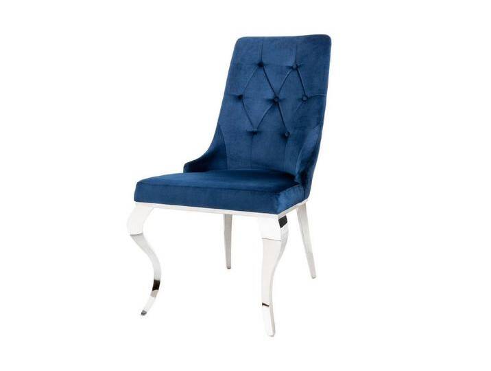 Licht-Erlebnisse Esszimmerstuhl ATHENS, Samt Metall mit Griff Blau Silber Barock Chesterfield Stuhl, blau bunt silberfarben Licht-Erlebnisse Esszimmerstuhl ATHENS, Samt Metall mit Griff Blau Silber Barock Chesterfield Stuhl, blau bunt silberfarben von OTTO