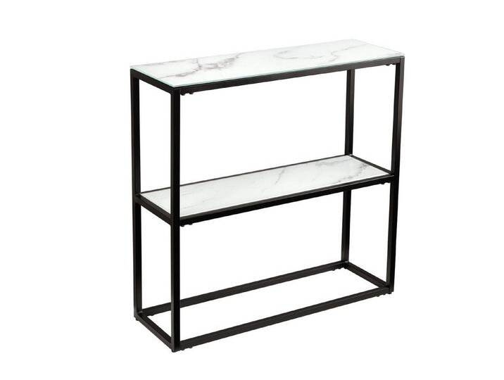 Licht-Erlebnisse Konsolentisch BANTU, aus Hartglas Metall in Weiß Schwarz 80 x 81 x 26 cm (BxHxT), schwarz von OTTO