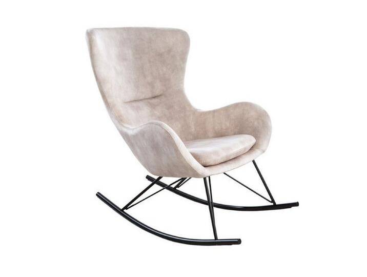 Licht-Erlebnisse Schaukelsessel ERIE, Schaukelsessel Samt Metall in Beige Creme Schwarz B: 77 cm, schwarz von OTTO