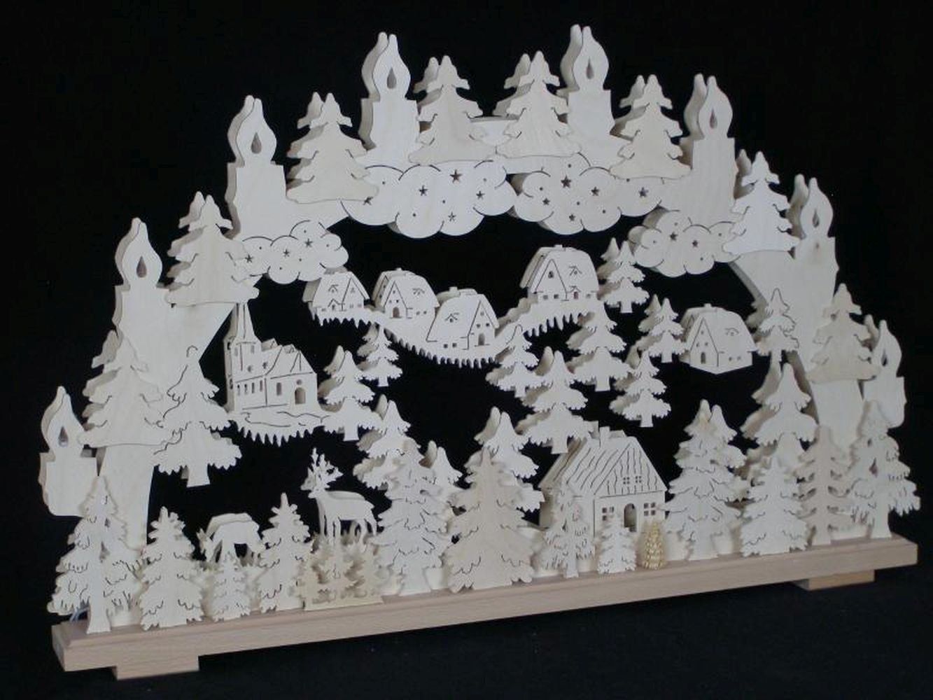Lichterbogen Schwibbogen mit Kirche Rehe und Häuser mit Beleuchtung BxHxT Lichterbogen Schwibbogen mit Kirche Rehe und Häuser mit Beleuchtung BxHxT von OTTO