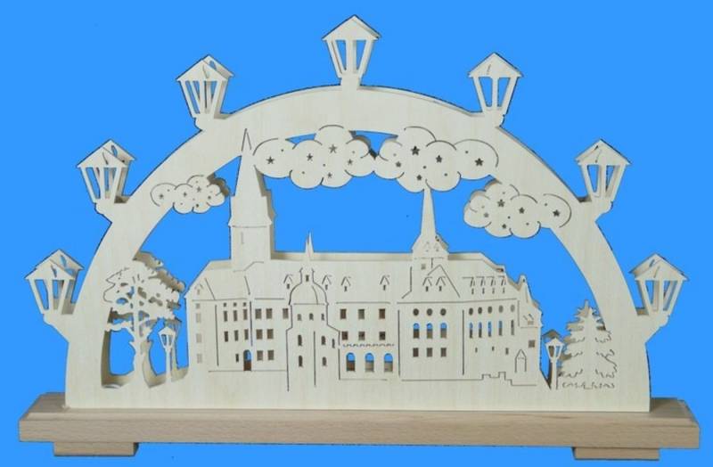Lichterbogen Schwibbogen mit Schloss Purschenstein und Beleuchtung BxHxT 50x32x7cm von OTTO