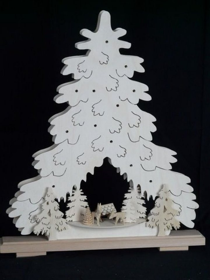 Lichterbogen Schwibbogen mit Tanne mit Rehen an der Futterkrippe und Beleuchtung Lichterbogen Schwibbogen mit Tanne mit Rehen an der Futterkrippe und Beleuchtung von OTTO