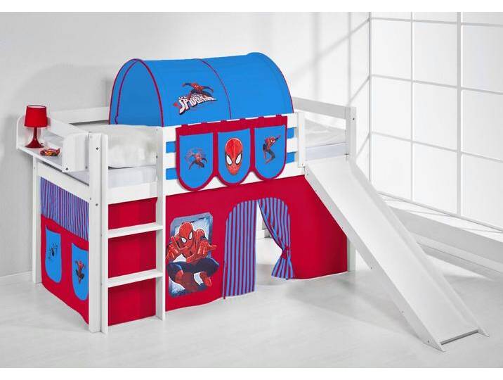 Lilokids Hochbett Spielbett Hochbett LILOKIDS JELLE mit Rutsche und Vorhang Spiderman (inkl. Leiter, Rutsche und Vorhängen) von OTTO