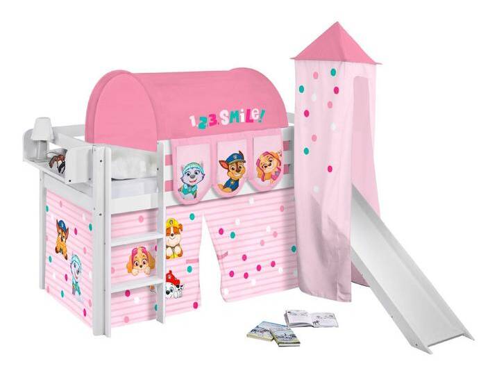 Lilokids Kinderbett Hochbett JELLE mit Vorhang und Turm PAW PATROL 200x90 von OTTO