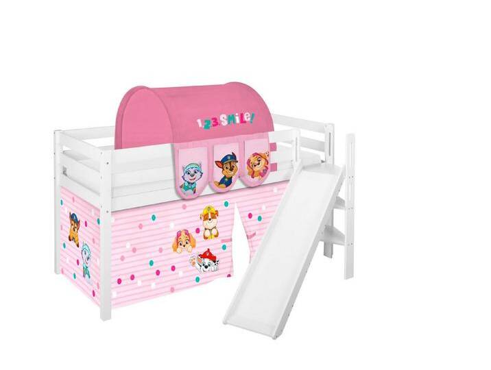 Lilokids Kinderbett Hochbett JELLE mit schräger Rutsche & Vorhang PAW PATROL 190x90cm von OTTO