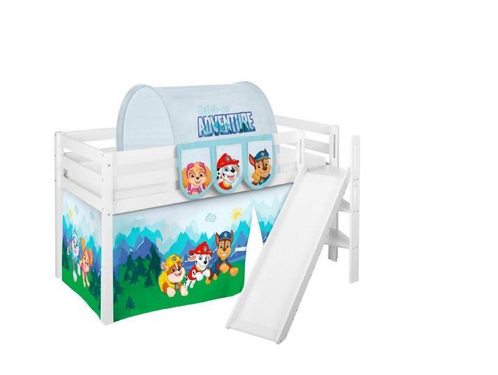 Lilokids Kinderbett Hochbett JELLE mit schräger Rutsche & Vorhang PAW PATROL 190x90cm von OTTO