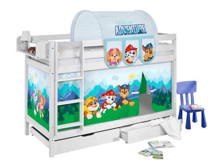 Lilokids Spielbett Etagenbett JELLE 190x90 + 2 Lattenroste & Vorhang PAW PATROL Blau von OTTO