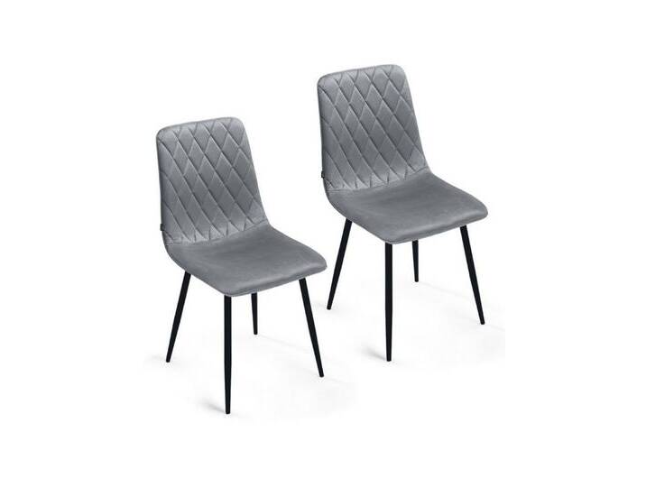 Lina® Esszimmerstuhl Elisia 2er, 4er, 6er Set, Samt & Metall, 4er oder 6er Set erhältlich – falls varyant, 2 St), Ergonomisch geformt, modernes Design, Samtbezug, grau von OTTO