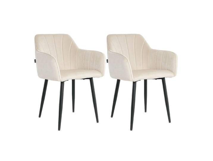 Lina® Esszimmerstuhl Rio Esszimmerstühle 2er Set – Samt & Metall, Modern & Komfortabel (2er, 4er, 6er Set, 2 St), einfache Montage langlebiges Material, modernes Design, beige von OTTO