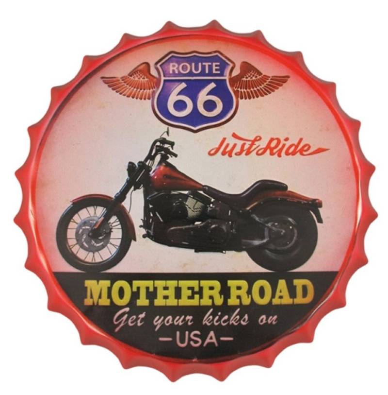 Linoows Metallschild Blechschild, Reklameschild Route 66 Mother Road, Motorsport Wandschild Schild 36x36 cm Linoows Metallschild Blechschild, Reklameschild Route 66 Mother Road, Motorsport Wandschild Schild 36x36 cm von Linoows