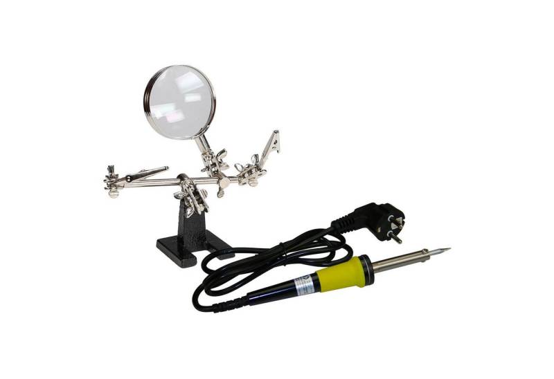 peveha24 Lötkolben Fein Lötkolben 230V 30 Watt mit Löthilfe Dritte Hand 4-fach Lupe von peveha24