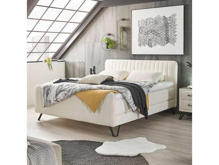 Lomadox Boxspringbett CANBERRA-09, Doppelbett Hotelbett, cremefarben, 180 x 200 cm, H2, CANBERRA-09, beige weiß, beige von OTTO