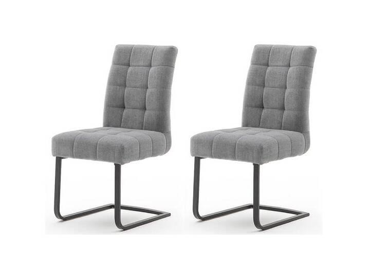 Lomadox Freischwinger SVELVIK-05, Esszimmerstühle 2er Set mit Metallgriff in grau, B/H/T 48/96/64 cm, grau von OTTO