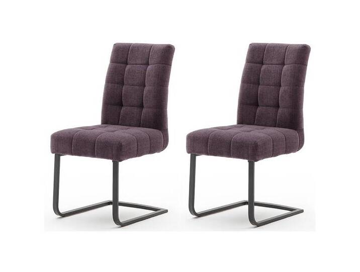 Lomadox Freischwinger SVELVIK-05, Esszimmerstühle 2er Set mit Metallgriff in merlot, B/H/T 48/96/64 cm, rot von OTTO
