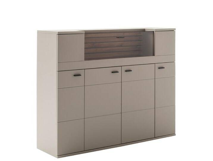 Lomadox Highboard LIEZEN-05, grau mit Eiche, Breite 150cm, Glasausschnit, grau von OTTO