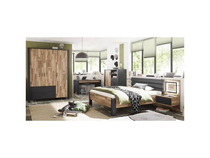 Lomadox Jugendzimmer-Set DARWIN-78, (Sparset, 6-tlg), im modernen Design in Montana Eiche Nb. mit grau, braun von OTTO