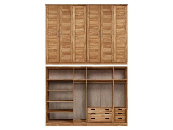 Lomadox Kleiderschrank NORDDEICH-137 Wildeiche massiv, Kleiderstangen, Einlegeböden, Schubkasteneinsätze, braun Lomadox Kleiderschrank NORDDEICH-137 Wildeiche massiv, Kleiderstangen, Einlegeböden, Schubkasteneinsätze, braun von OTTO