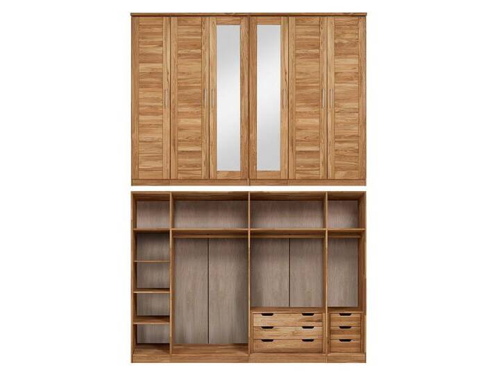 Lomadox Kleiderschrank NORDDEICH-137 Wildeiche massiv, Kleiderstangen, Einlegeböden, Schubkasteneinsätze, braun Lomadox Kleiderschrank NORDDEICH-137 Wildeiche massiv, Kleiderstangen, Einlegeböden, Schubkasteneinsätze, braun von OTTO