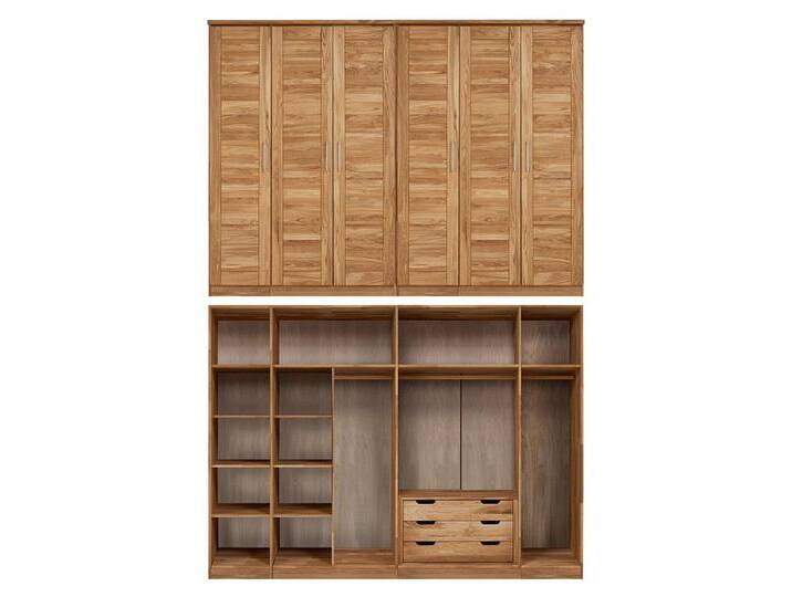 Lomadox Kleiderschrank NORDDEICH-137 Wildeiche massiv, Kleiderstangen, Einlegeböden, Schubkasteneinsatz, braun Lomadox Kleiderschrank NORDDEICH-137 Wildeiche massiv, Kleiderstangen, Einlegeböden, Schubkasteneinsatz, braun von OTTO