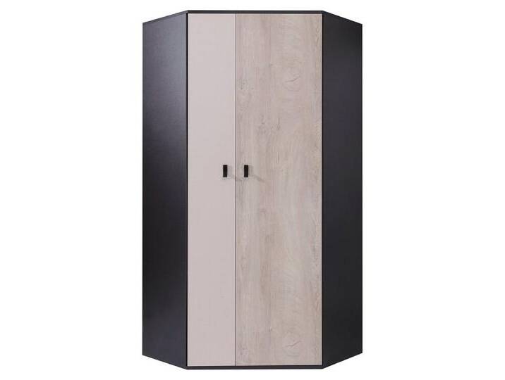 Lomadox Kleiderschrank PITTSBURGH-133 Eckkleiderschrank, 90x90cm, schwarz/Eiche/beige, schwarz von OTTO