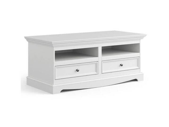 Lomadox Lowboard BORMIO-163, Massivholz, weiß, 111 cm breit, weiß von OTTO