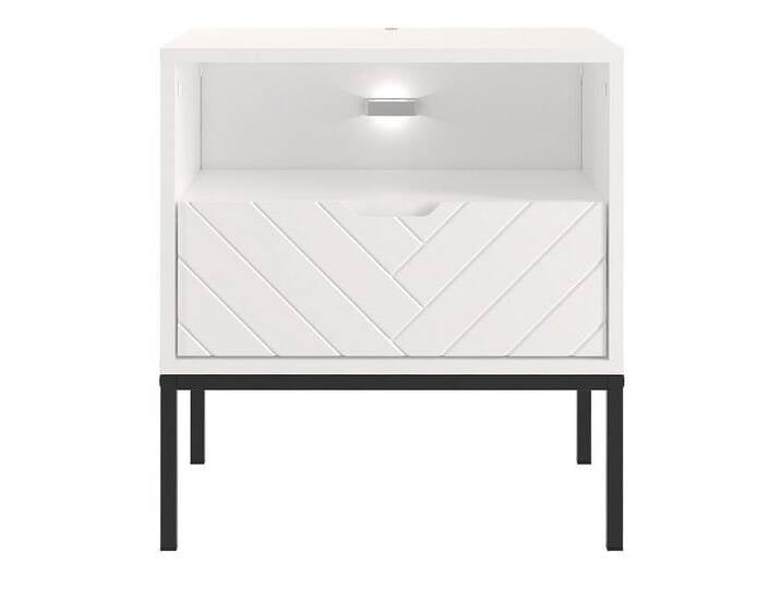 Lomadox Nachttisch ANGERA-140, Nachtschrank Nachtkommode Nachtkästchen Nachtkonsole modern in weiß, weiß von OTTO