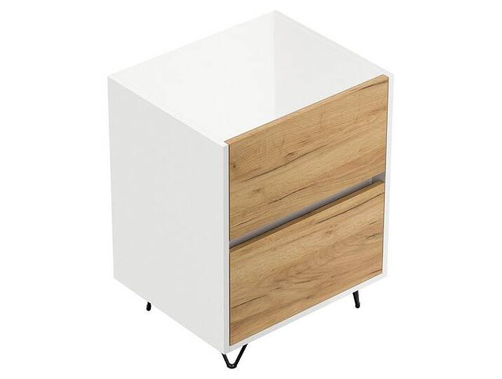 Lomadox Nachttisch INDIANAPOLIS-02, 51cm breit, weiß Hochglanz mit Eichee, grifflos, weiß Lomadox Nachttisch INDIANAPOLIS-02, 51cm breit, weiß Hochglanz mit Eichee, grifflos, weiß von OTTO