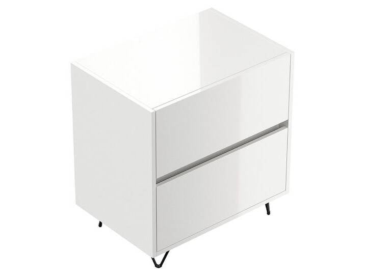 Lomadox Nachttisch INDIANAPOLIS-02, 61cm breit, weiß Hochglanz, grifflos, weiß von OTTO