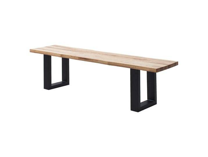 Lomadox Sitzbank PARACATU-06, Massivholz, U-Gestell, Baumkantenoptik, Eiche geölt, 160x40cm, braun von OTTO