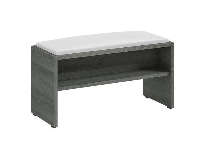 Lomadox Sitzbank SOLINGEN-66, Badezimmer Bank graphit 90x48x40 cm, mit Sitzkissen weiß, grau schwarz von OTTO