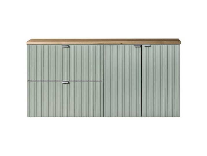 Lomadox Unterschrank NEWPORT-56-GREEN Waschtisch Doppelwaschtisch 120cm, grün und Eiche, gerillte Front, grün Lomadox Unterschrank NEWPORT-56-GREEN Waschtisch Doppelwaschtisch 120cm, grün und Eiche, gerillte Front, grün von OTTO