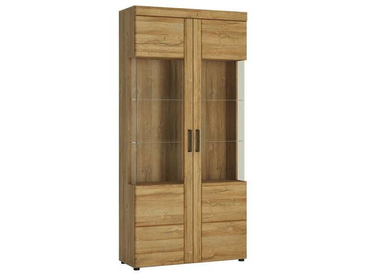 Lomadox Vitrine CARIATI-129 Wohn-/Esszimmer 2-türig in Grandson Eiche Nb., 92,8/195/37,4 cm, braun von OTTO