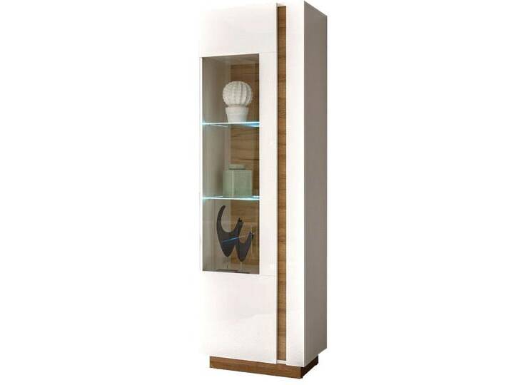Lomadox Vitrine CELLE-61 weiß Glanz und Grandson Oak Eiche Nb. 60/194/40 cm, braun weiß Lomadox Vitrine CELLE-61 weiß Glanz und Grandson Oak Eiche Nb. 60/194/40 cm, braun weiß von OTTO