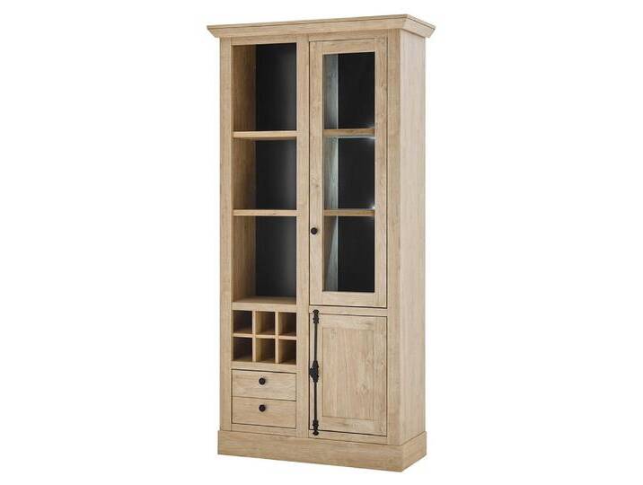 Lomadox Vitrine COLBY-61 in Eiche, Landhausstil, Flaschenfächer & Glastüren, braun von OTTO