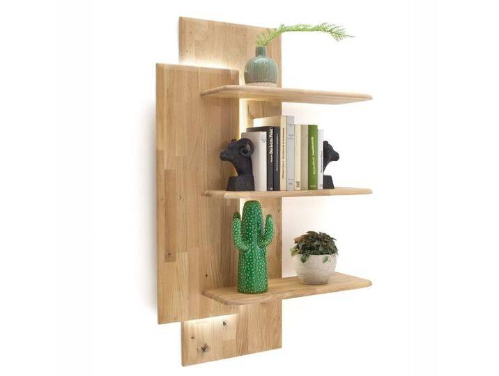 Lomadox Wohnwand ROSARIO-05, Eiche massiv, mit LED Beleuchtung, braun von OTTO