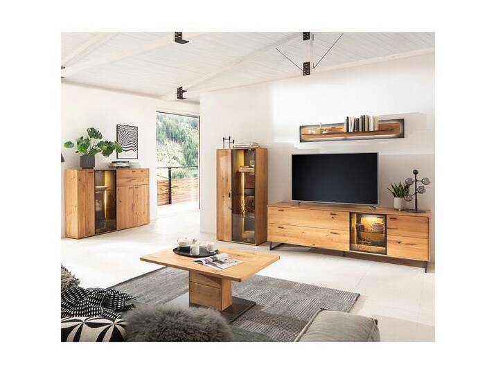 Lomadox Wohnzimmer-Set AVETRANA-05, (Mega-Spar-Set, 5-St., Sideboard Couchtisch Highboard Wandboard Lowboard), Wohnwand mit Couchtisch, Wildeiche teilmassiv geölt von OTTO
