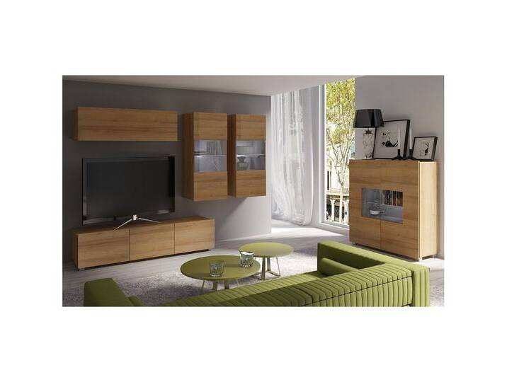 Lomadox Wohnzimmer-Set CAIRNS-132, (Mega-Spar-Set, 5-St., 5-tlg), in Eiche Nb., Modern, grifflos, braun von OTTO