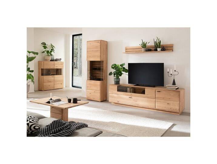 Lomadox Wohnzimmer-Set GALWAY-05, (Mega-Spar-Set, 5-St., Highboard Couchtisch Vitrine Wandboard Lowboard), Wohnwand Wohnmöbel, Eiche massiv geölt von OTTO