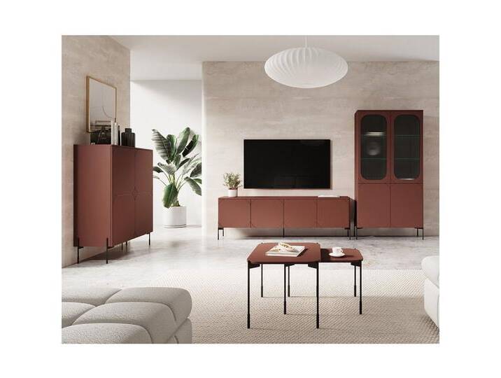Lomadox Wohnzimmer-Set SPLIT-141, (Mega-Spar-Set, 5-St., Vitrinenschrank Highboard Couchtische Lowboard) von OTTO